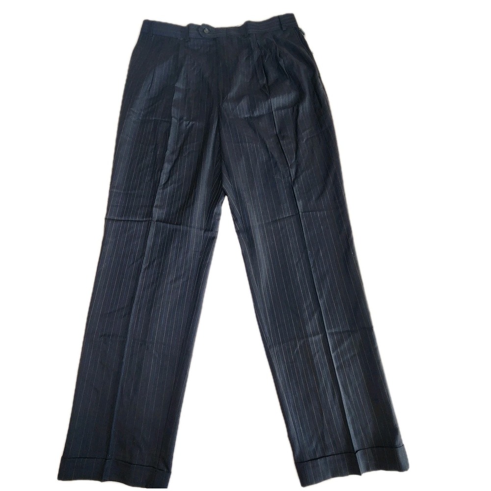 LAUREN RALPH LAUREN Dress Pants Mens 36x34 Wool Total Comfort Pleated Cuffed NEW